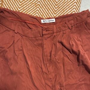 Reformation Women's Terracotta Trousers